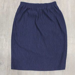 Worthington Navy Blue Knee Length Skirt - Medium